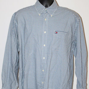 Tommy Hilfiger Button Down Blue Check Box Flag